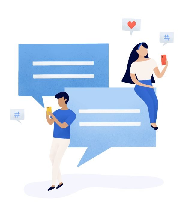 Users with speech bubbles vector